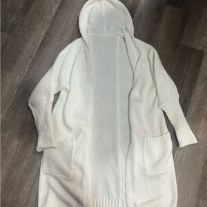 Cozy White Hooded Sweater
